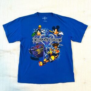 Kingdom Hearts Shirt Men’s Large Disney Blue Cotton Anime